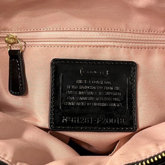 Coach Brown/Black Signature Canvas & Patent Leather Tote F 20018 - Picture 11 of 15